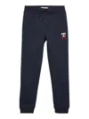 Tommy Hilfiger Junior Trousers With Embroidered Logo In Blu