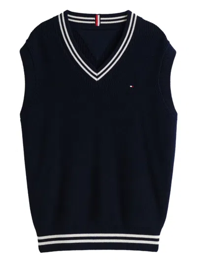 Tommy Hilfiger Junior Kids' V-neck Vest In Blue