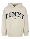 Tommy Hilfiger Junior Varsity Logo-embroidery Hoodie In Neutrals