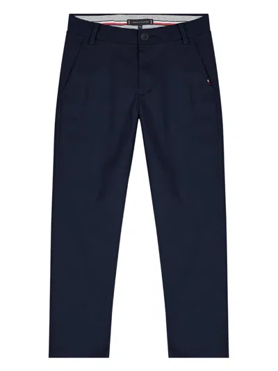 Tommy Hilfiger Junior Kids' Welt-pocket Flag-detail Chinos In Blue