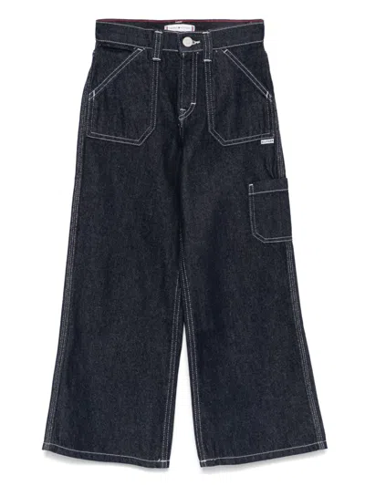 Tommy Hilfiger Junior Kids' Wide-leg Jeans In Blue