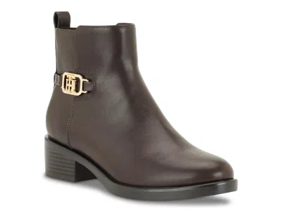 Tommy Hilfiger Kameny Riding Bootie In Brown