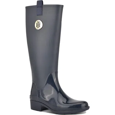 Tommy Hilfiger Karissa Womens Faux Leather Pull On Rain Boots In Multi