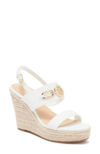 Tommy Hilfiger Kharie Wedge Sandal In White