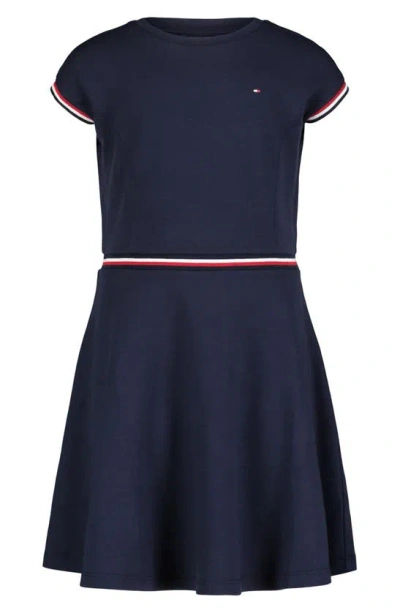 Tommy Hilfiger Kids' Big Girls Cap Sleeve Dress In Navy