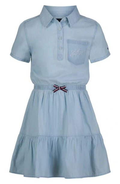 Tommy Hilfiger Kids' Denim Tiered Shirtdress In Jane Wash