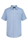 Tommy Hilfiger Kids' End On End Short Sleeve Shirt In Bachelor Button