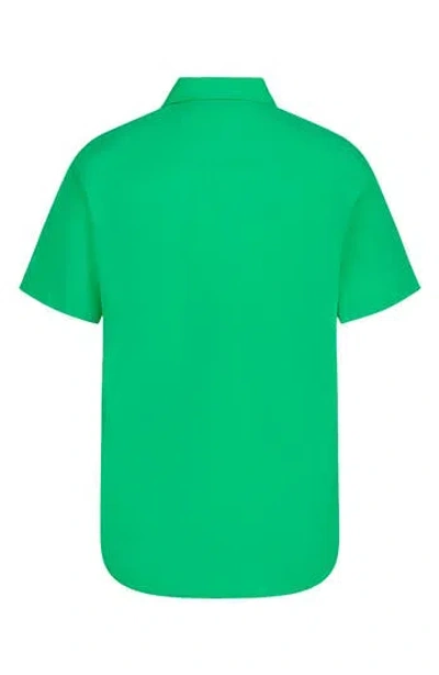 Tommy Hilfiger Kids' End On End Short Sleeve Shirt In Irish Green
