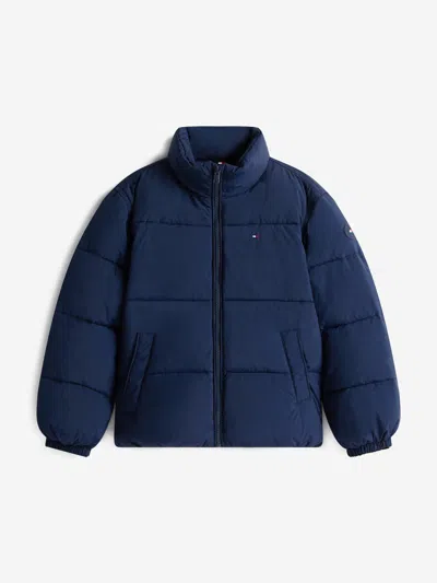 Tommy Hilfiger Kids Flag Puffer Jacket In Blue