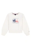 Tommy Hilfiger Big Girls French Terry Color Block Crewneck Sweatshirt In Neutral