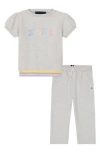 Tommy Hilfiger Kids' French Terry T-shirt & Pants Set In Heather Grey