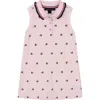 Tommy Hilfiger Kids' Heart Logo Piqué Polo Dress In Pink/navy Multi