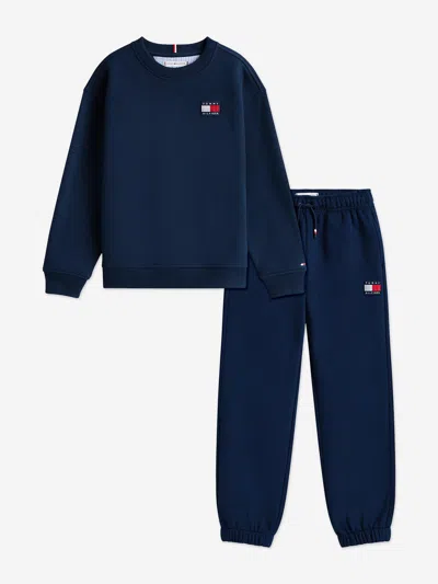Tommy Hilfiger Kids Heritage Flag Tracksuit In Blue