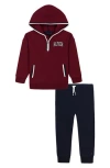 Tommy Hilfiger Kids' Hooded Henley & Joggers Set In Burgundy