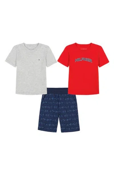 Tommy Hilfiger Kids' Logo T-shirts & Shorts Set In Red