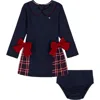 Tommy Hilfiger Kids' Long Sleeve Mixed Media Dress & Bloomers In Blue