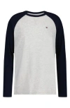 Tommy Hilfiger Kids' Long Sleeve Raglan T-shirt In Gray