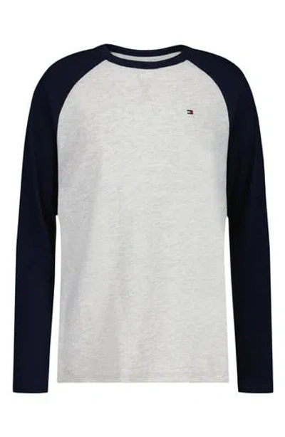 Tommy Hilfiger Kids' Long Sleeve Raglan T-shirt In Gray
