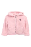 Tommy Hilfiger Kids' Girls 7-16 Minky Loose Fit Zip Up Hoodie In Pink
