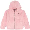Tommy Hilfiger Girls 7-16 Minky Loose Fit Zip Up Hoodie In Pink