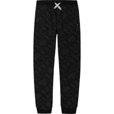 Tommy Hilfiger Kids' Monotype All Over Print Jogger In Black