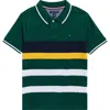Tommy Hilfiger Kids' Multi Stripe Polo In Green
