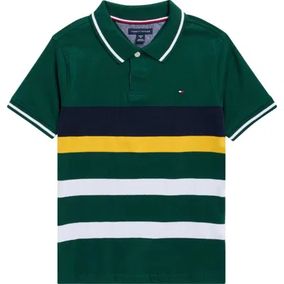 Tommy Hilfiger Kids' Multi Stripe Polo In Green