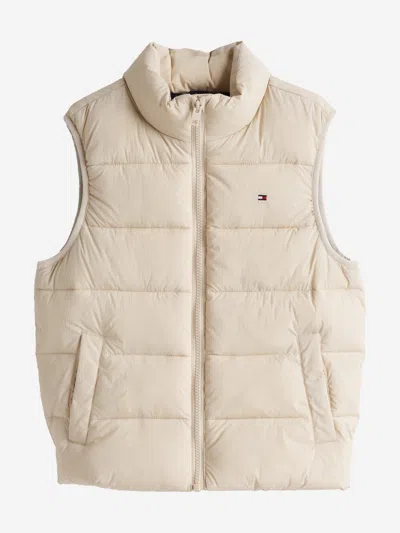 Tommy Hilfiger Kids Padded Gilet In Beige