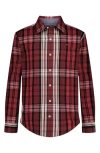 Tommy Hilfiger Boys 8-20 Holiday Long-sleeve Plaid Shirt In Burgundy