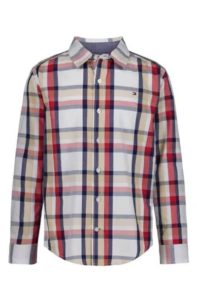 Tommy Hilfiger Kids' Plaid Button-up Shirt In Multi