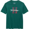 Tommy Hilfiger Kids' Plaid Logo Cotton T-shirt In Green
