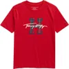 Tommy Hilfiger Kids' Plaid Logo Graphic T-shirt In Red