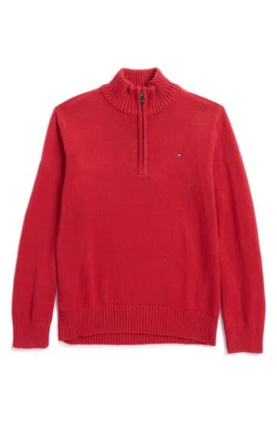 TOMMY HILFIGER TOMMY HILFIGER KIDS' QUARTER ZIP COTTON SWEATER