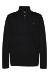 Tommy Hilfiger Toddler And Little Boys Solid 1/4 Zip Sweater In Black