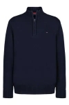 Tommy Hilfiger Boys 2t-7 Quarter-zip Sweater In Blue