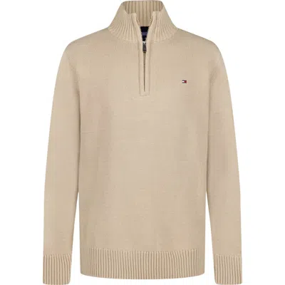 Tommy Hilfiger Kids' Quarter Zip Pullover In Brown