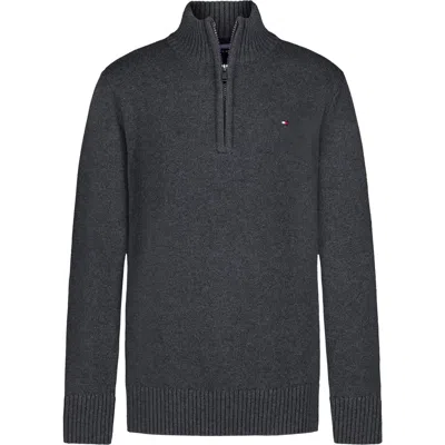 Tommy Hilfiger Kids' Quarter Zip Sweater In Gray
