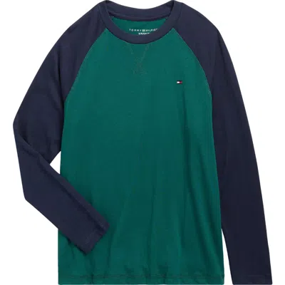 Tommy Hilfiger Kids' Raglan Sleeve Cotton T-shirt In Green