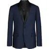 Tommy Hilfiger Kids' Stretch Sharkskin Shawl Collar Sport Coat In Blue