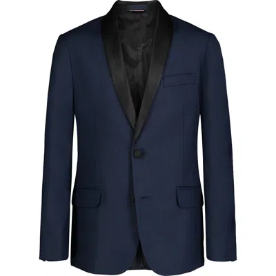 Tommy Hilfiger Kids' Stretch Sharkskin Shawl Collar Sport Coat In Blue