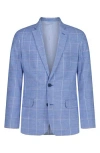 Tommy Hilfiger Big Boys Stretch Sharkskin Windowpane Sportscoat Jacket In Strong Blue
