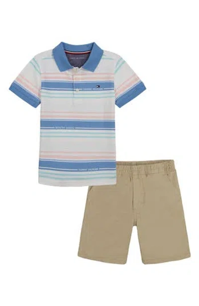 Tommy Hilfiger Kids' Stripe Polo & Shorts In Multi