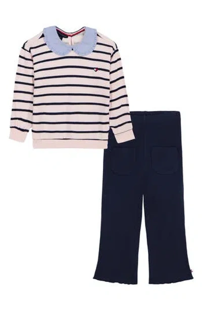 Tommy Hilfiger Kids' Girls' 2t-6x Long-sleeve Top And Pants, 2-piece Set In Multi