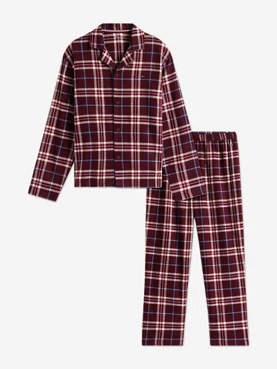 Tommy Hilfiger Kids Tartan Pj Set In Blue