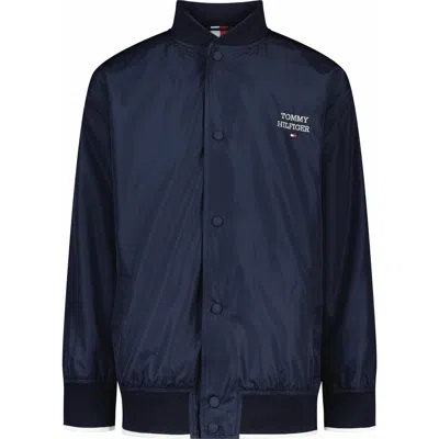 Tommy Hilfiger Kids' Tommy Snap Front Bomber Jacket In Blue