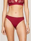 Tommy Hilfiger Knit Lace Bikini In Rouge