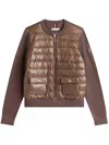 Tommy Hilfiger Knit Sleeve Ultra Light Padded Jacket In Brown