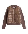 Tommy Hilfiger Knit Sleeve Ultra Light Padded Jacket In Brown