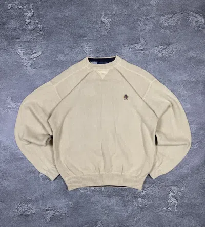 Pre-owned Tommy Hilfiger Knitted Sweater School Size Xl Streetwear In Sand