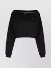 Tommy Hilfiger Tommy Jeans Off-shoulder Cropped Sweatshirt In Black